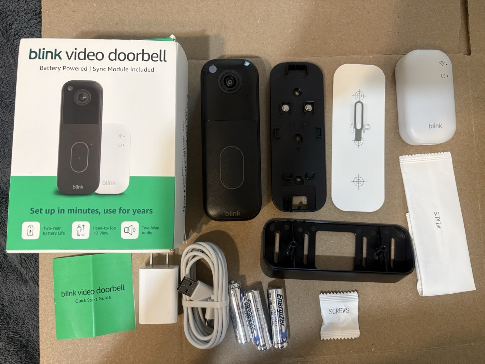 Blink Smart Video Doorbell Camera System Wireless Battery Operated W Sync Module