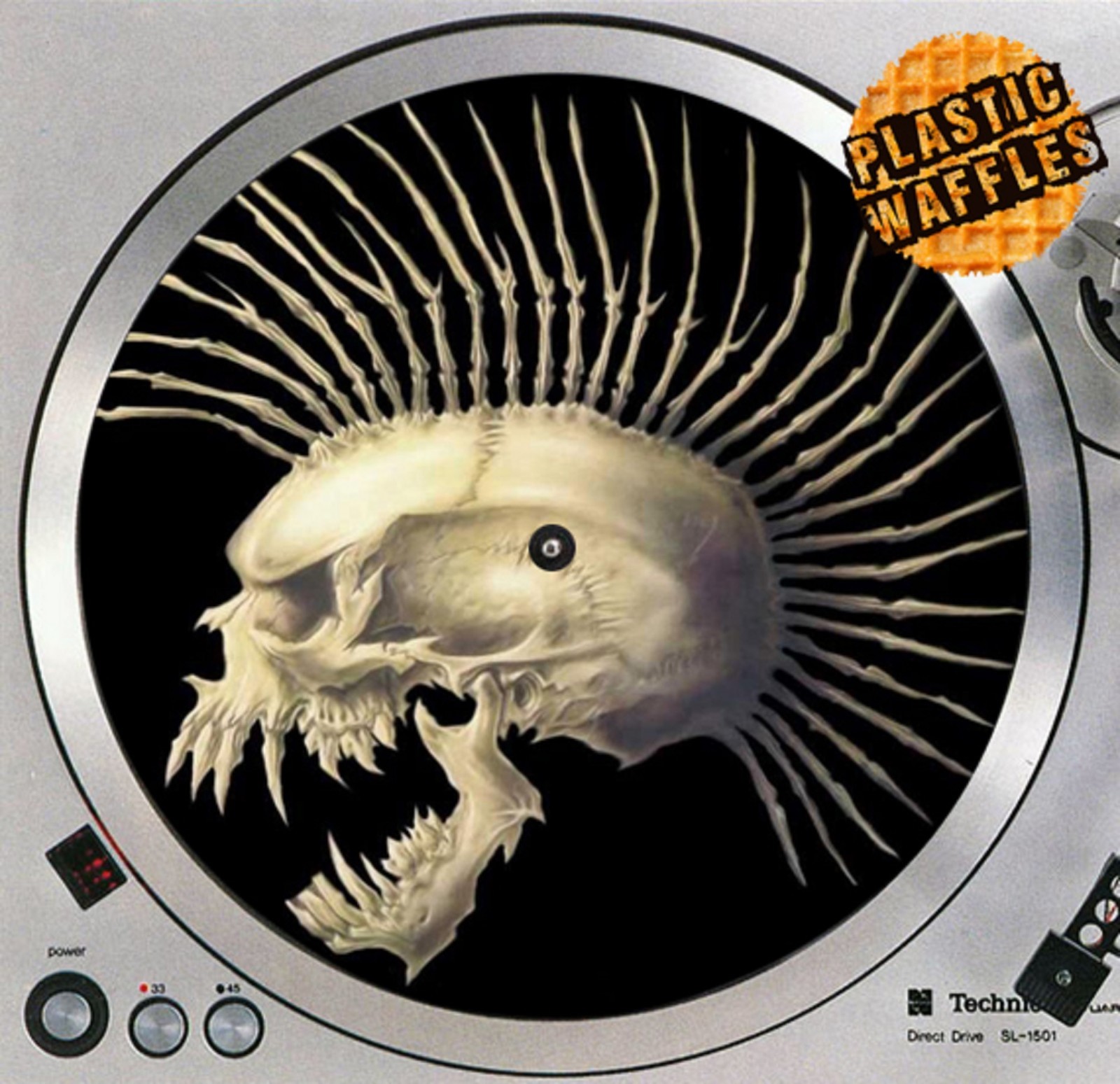 Punk Rock Mohawk Skull Slipmat #2 Turntable 12 LP Record Player DJ Audiophile
