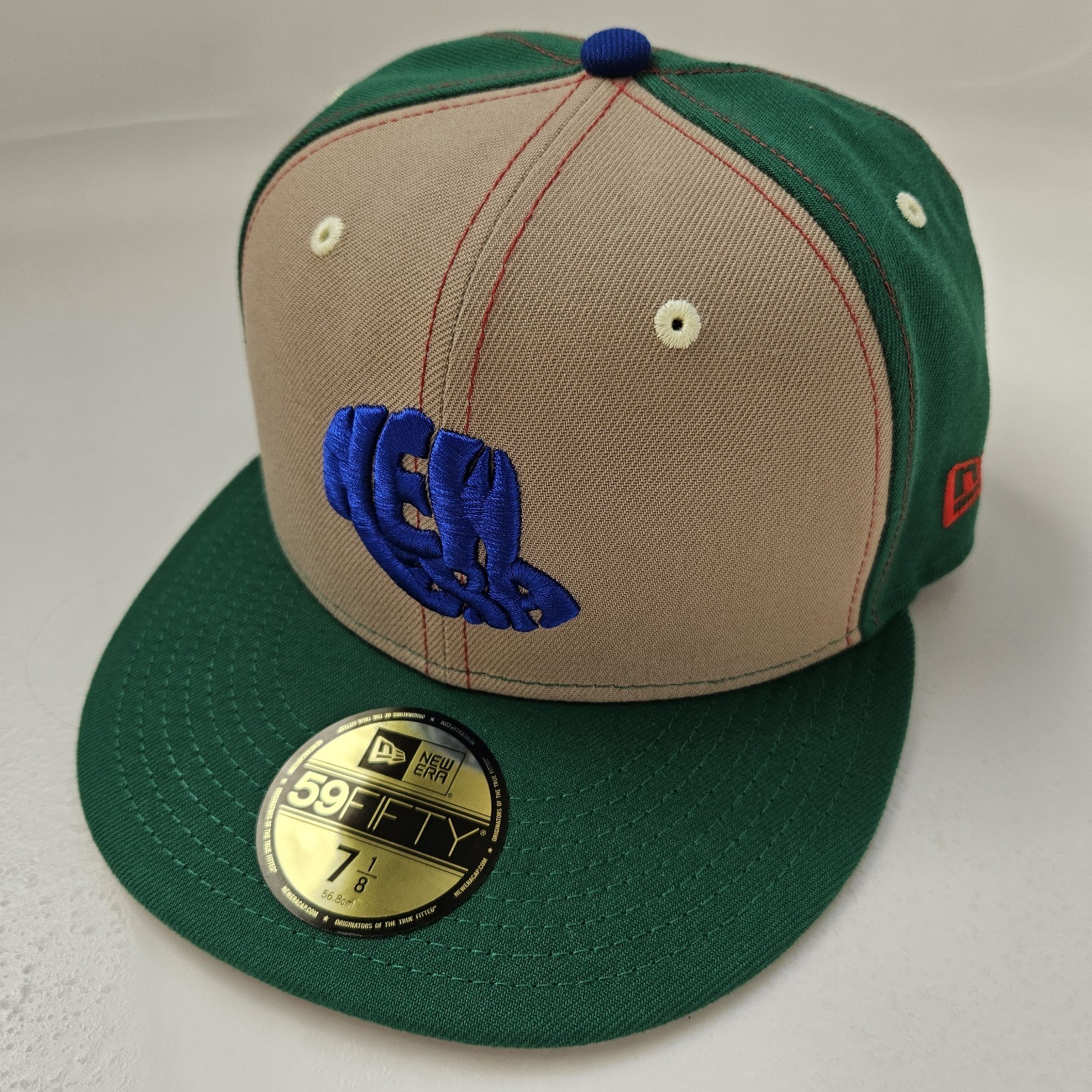 New Era Custom 59Fifty 7 1/8. Kelly Green/Tan. Tan UV