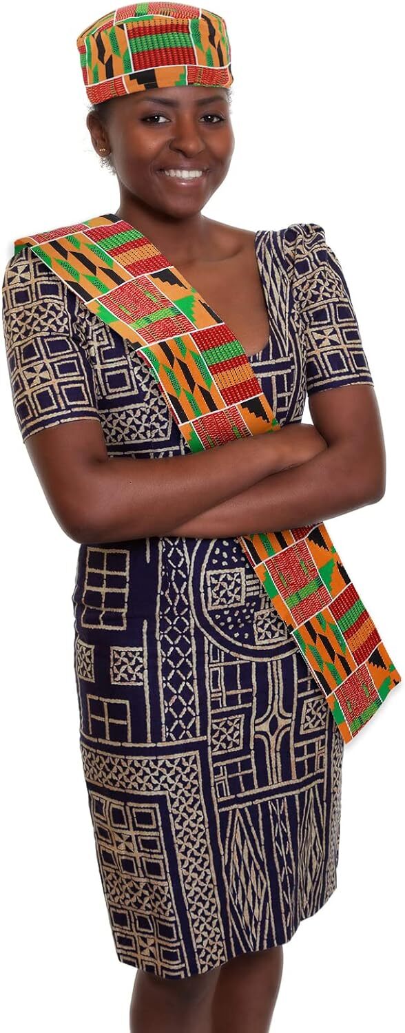 Jiuguva 2 Pcs African Kente Pattern Kufi Hat Men and...