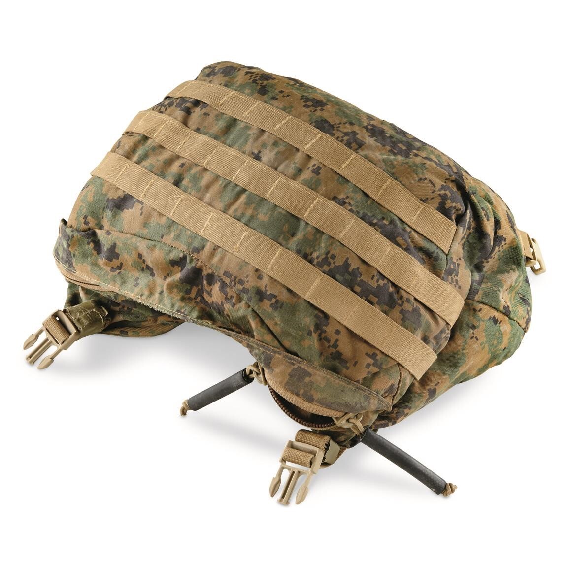 Rucksack Lid, MIL-SPEC USMC ILBE Cover, Woodland Marpat, Tan Hardware, US Made