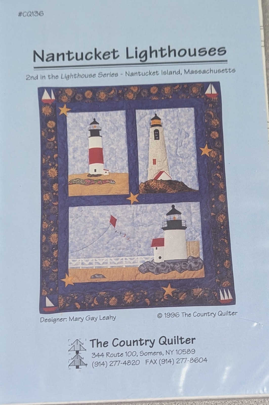Quilt Pattern Nantucket Lighthouse, Massachusetts Country Quilter 1996 34x42"