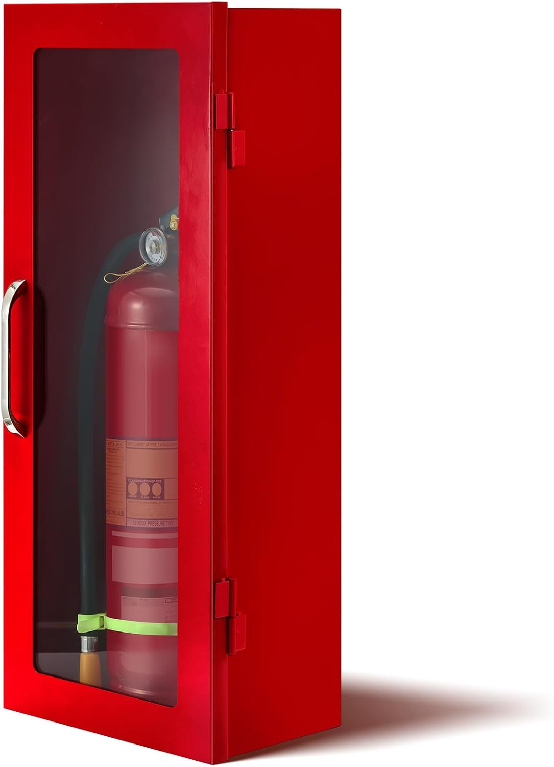 10Lb Fire Extinguisher Cabinet - Wall Mount Steel Case for Indoor/Outdoor Red