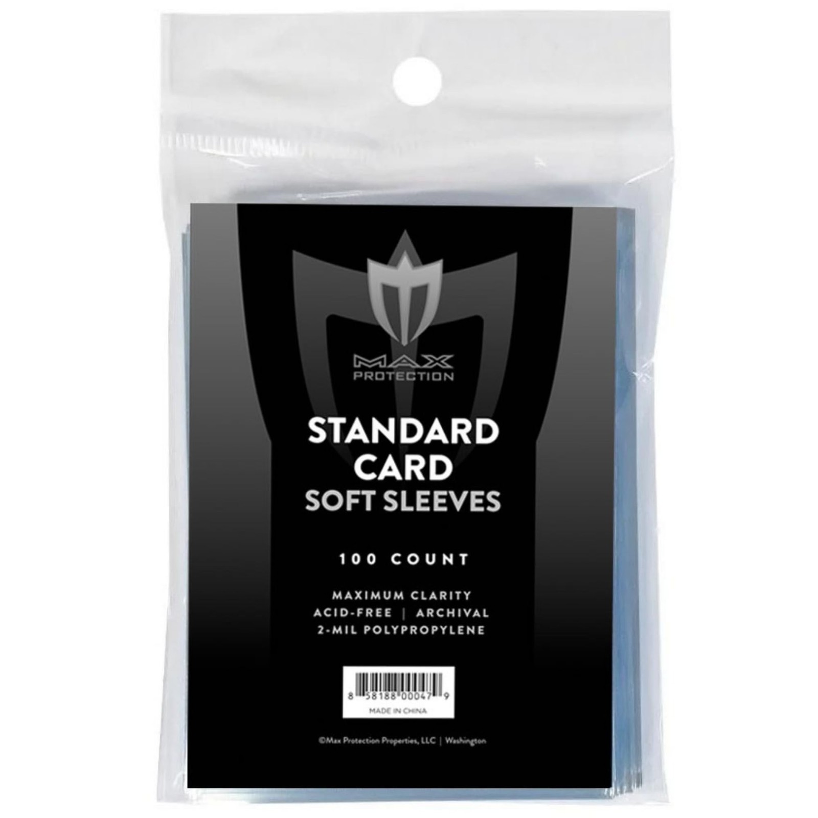 Max Protection Regular Trading Card Size Soft Sleeves - 100ct Pack (100 Sleev...