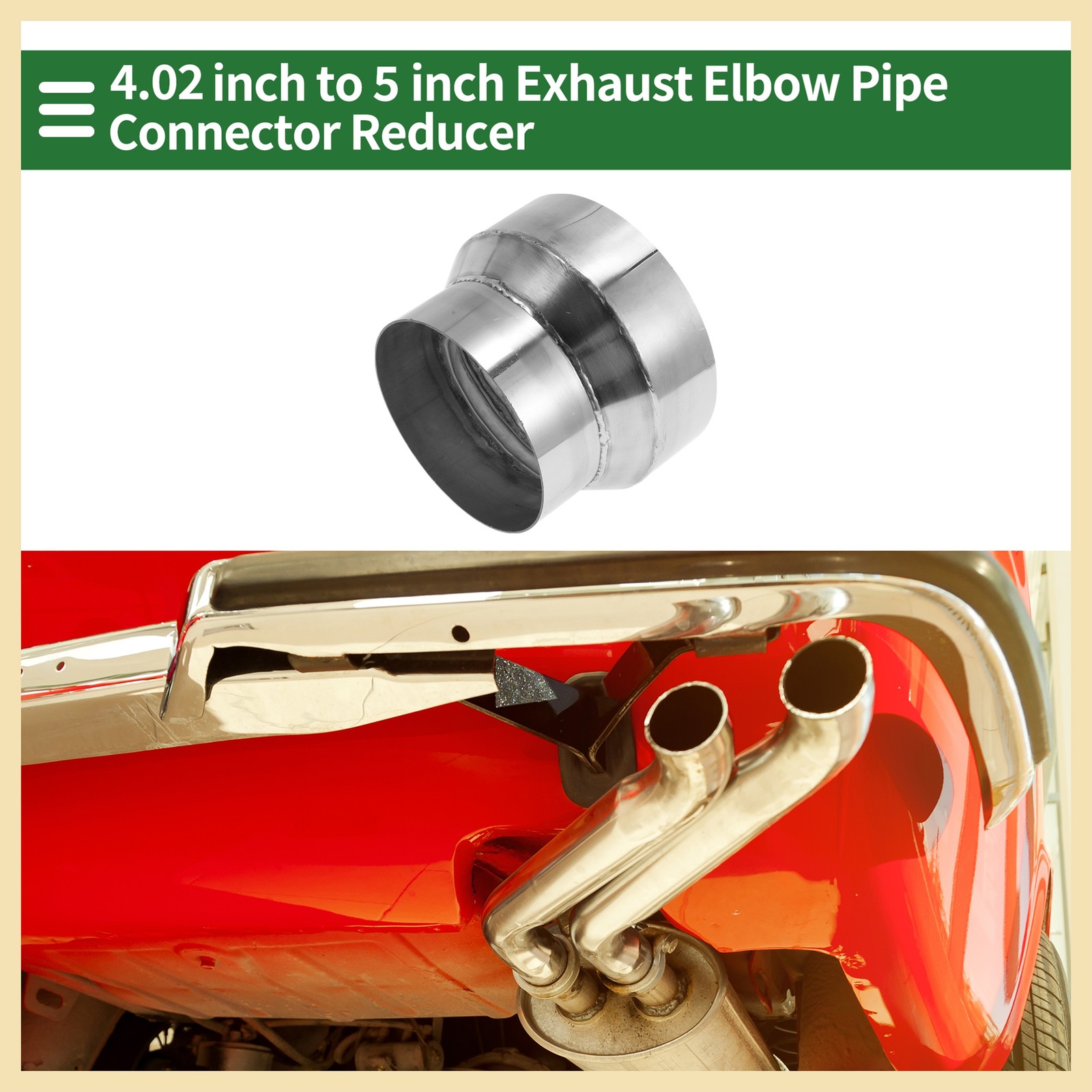 4 to 5inch OD Mandrel Exhaust Bend Elbow Concentric Reducer Pipe Adapters