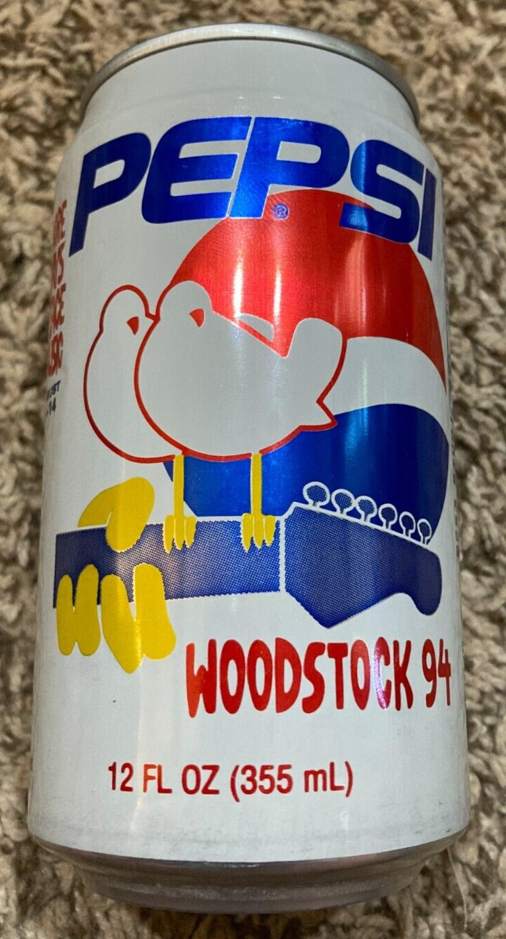 VINTAGE PEPSI WOODSTOCK 1994 COMMEMORATIVE ALUMINUM CAN