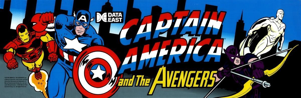 Captain America And The Avengers Arcade Marquee For Reproduction Backlit Sign