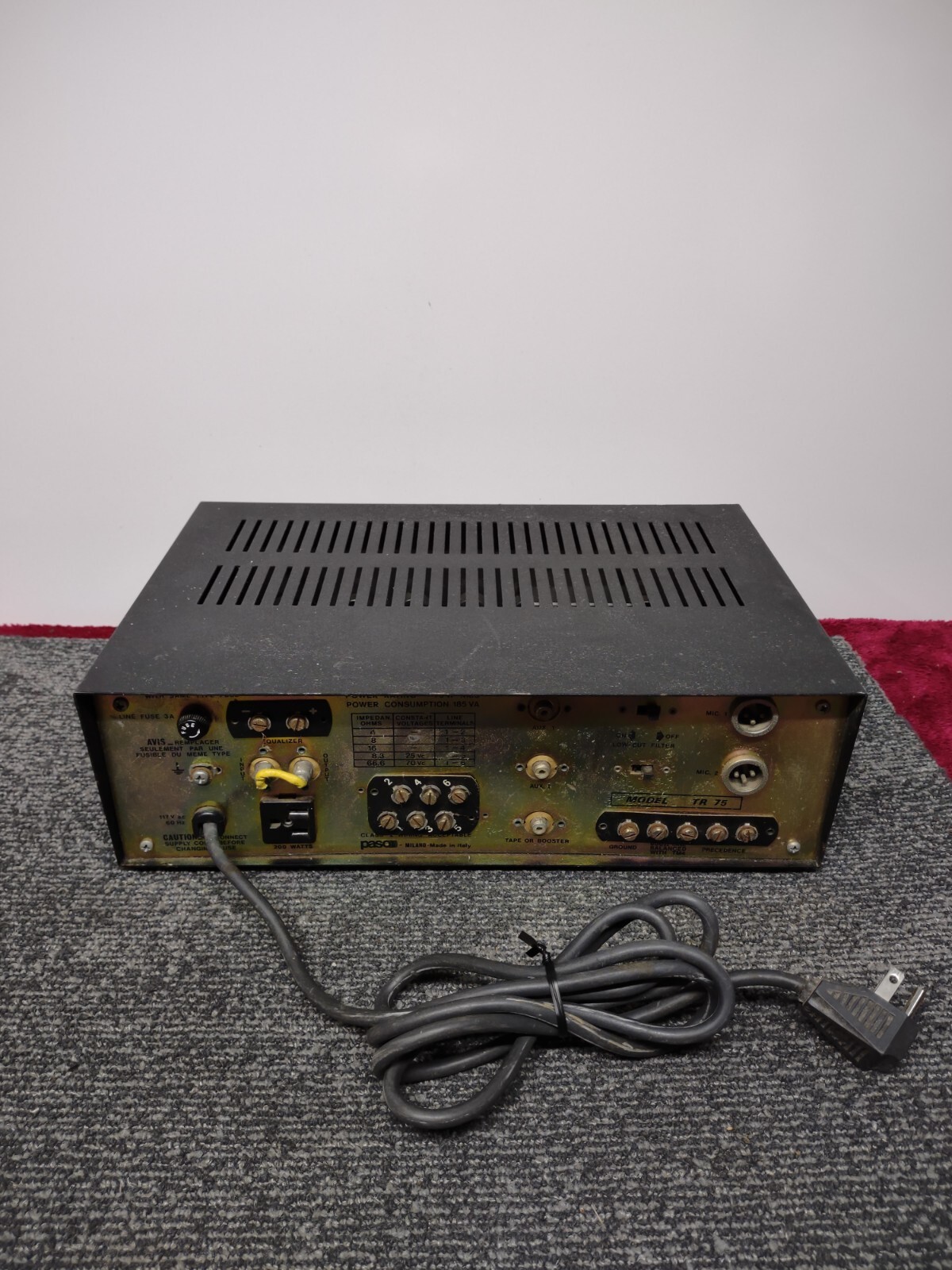 vintage Rare Paso tr Series Model TR-75 Solid State Amplifier - Tested