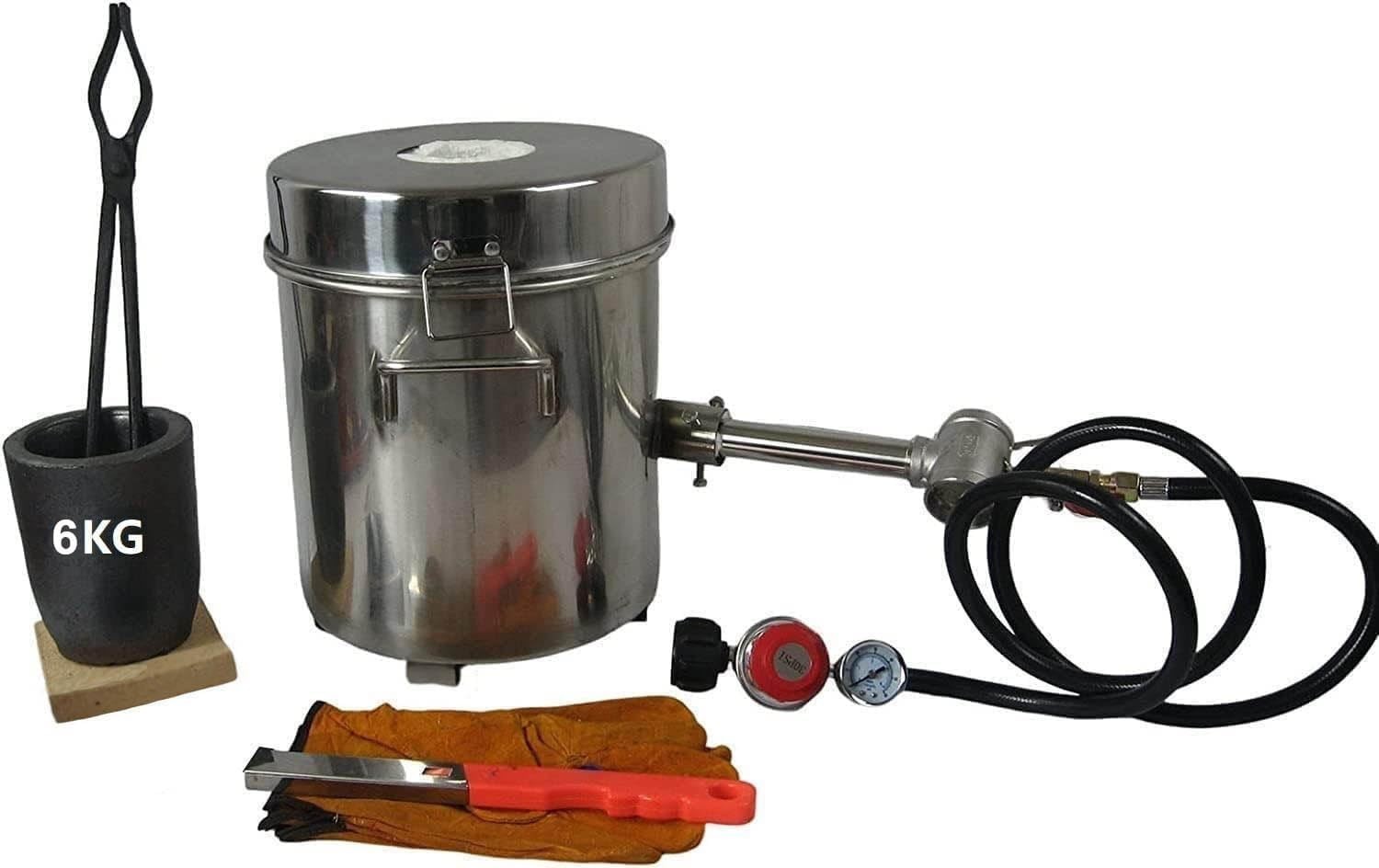 LSMIITTH 6KG Gas Melting Furnace Propane Forge Copper Gold Silver Casting Tool