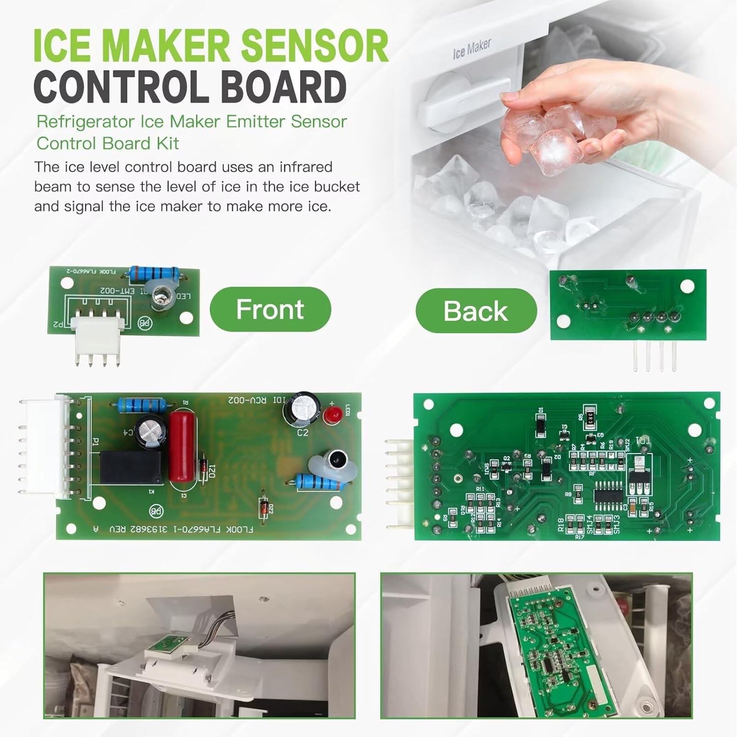 4389102 Refrigerator Ice Maker Sensor Control Board Kit For Whirlpool Kenmore