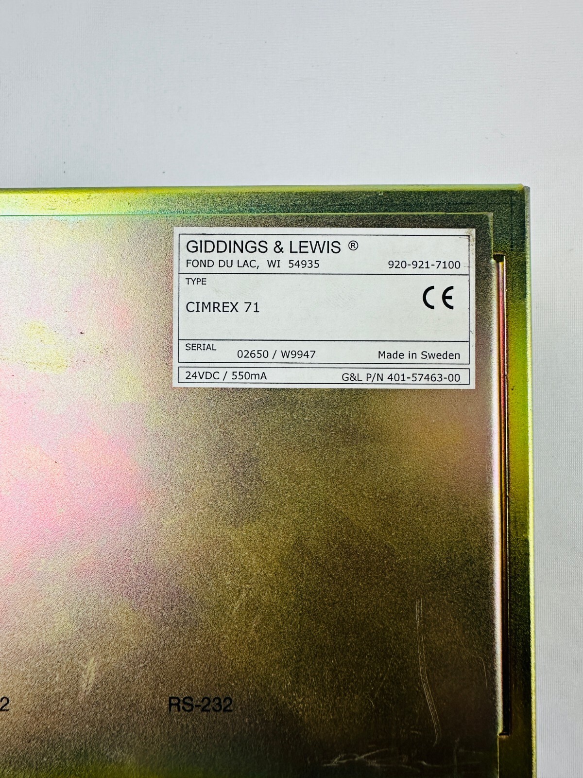 Giddings & Lewis CIMREX 71 401-57463-00 LCD Touchscreen Interface