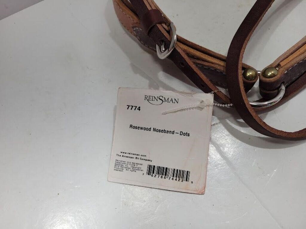 7774 ROSEWOOD HARNESS NOSEBAND WITH DOTS