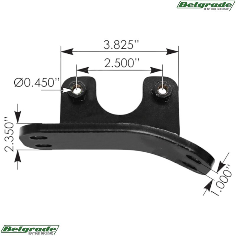 562.U75116327L Exhaust Cab Bracket Peterbilt LH M116327 - 388 & 389