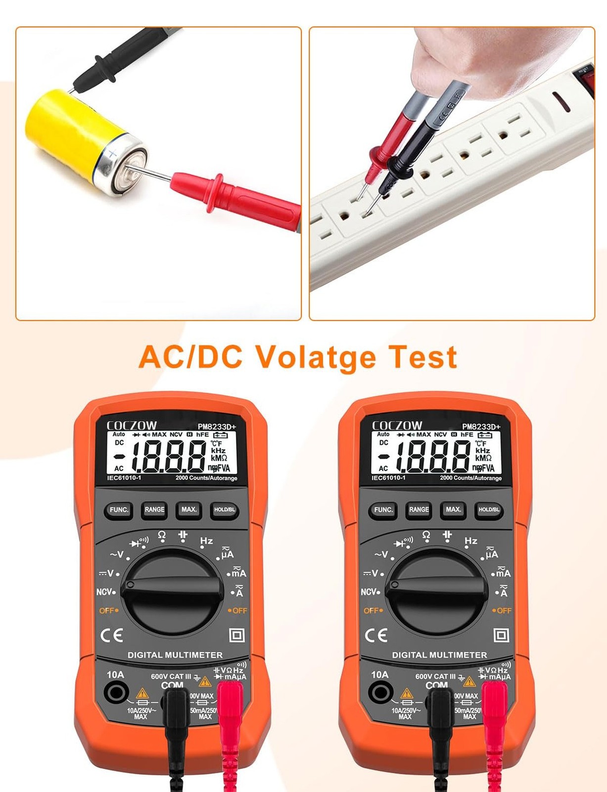 Digital Multimeter,Multimeter Tester, High Sensitivity Voltmeter Am... Fast Ship
