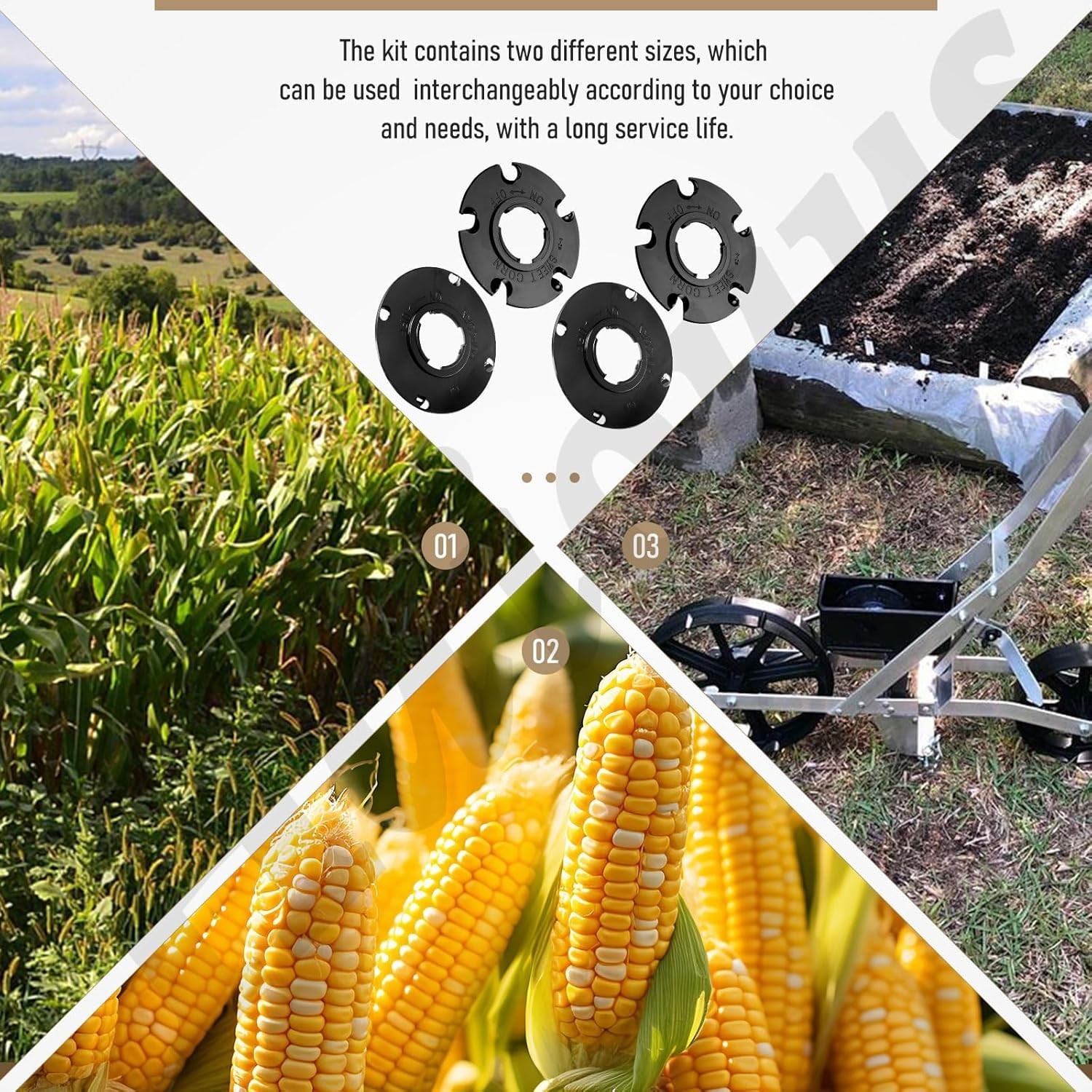 2 Pack Sweet Corn & Popcorn Seed Plates for E-arthway 1001-B Garden Seeder