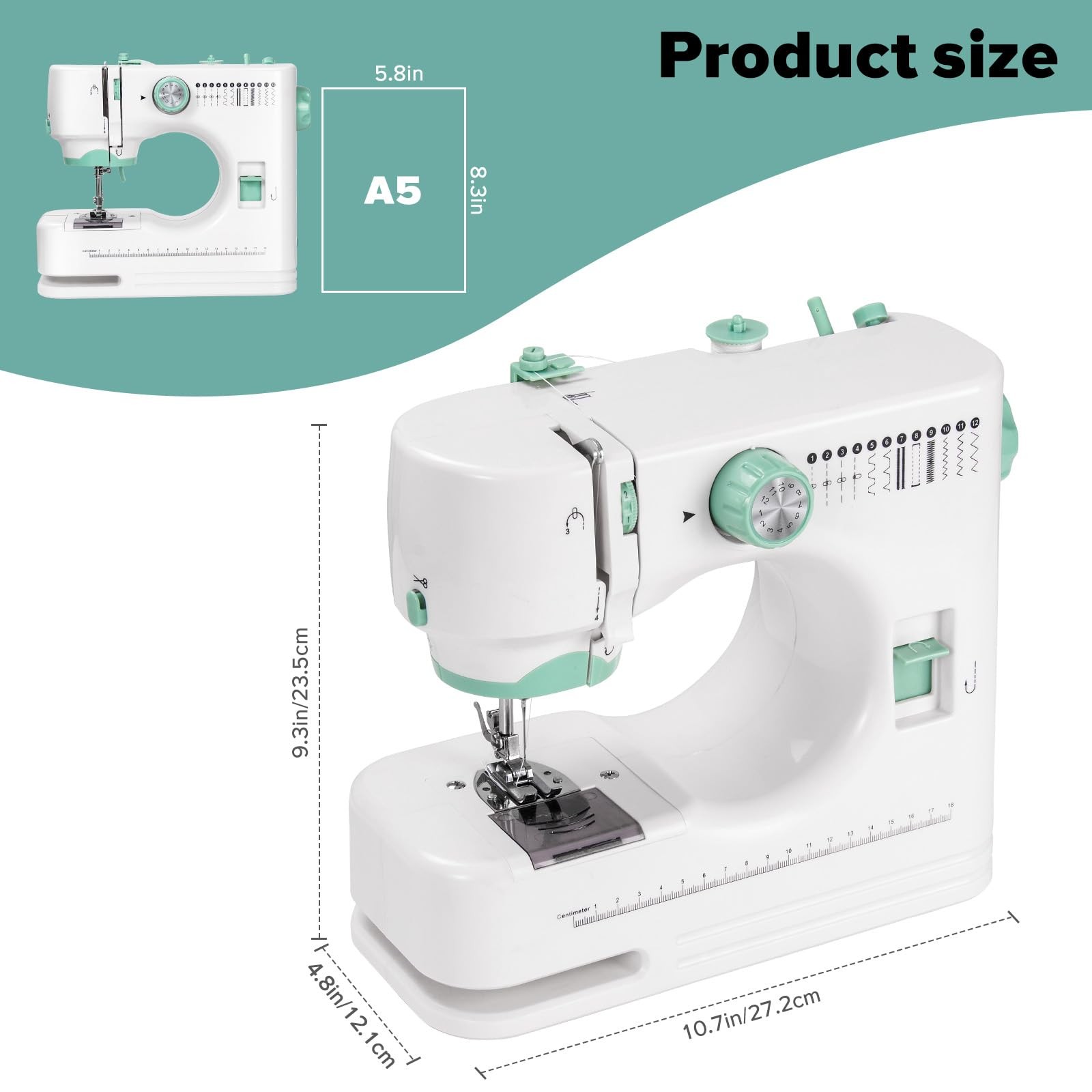 Sewing Machine for Beginners, Sewing Kit for Adults, Portable Mini Sewing Mac...