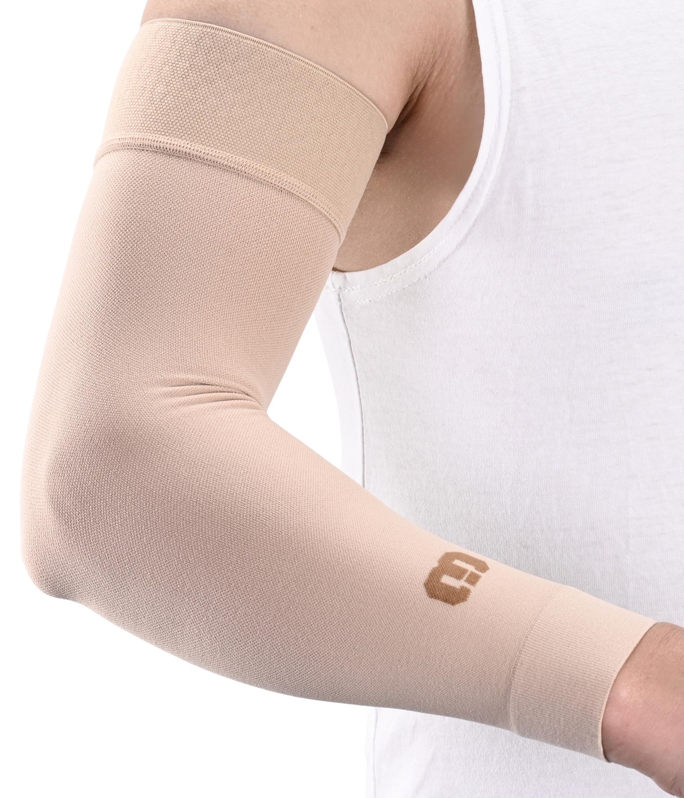 MGANG Lymphedema Compression Arm Sleeve for Women Men, Opaque, 15-20 mmHg Com...