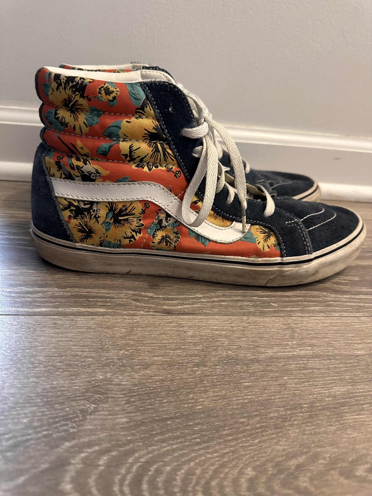 Vans Star Wars Sk8-Hi Floral Aloha High Top Skate Shoes Blue Orange 10.5