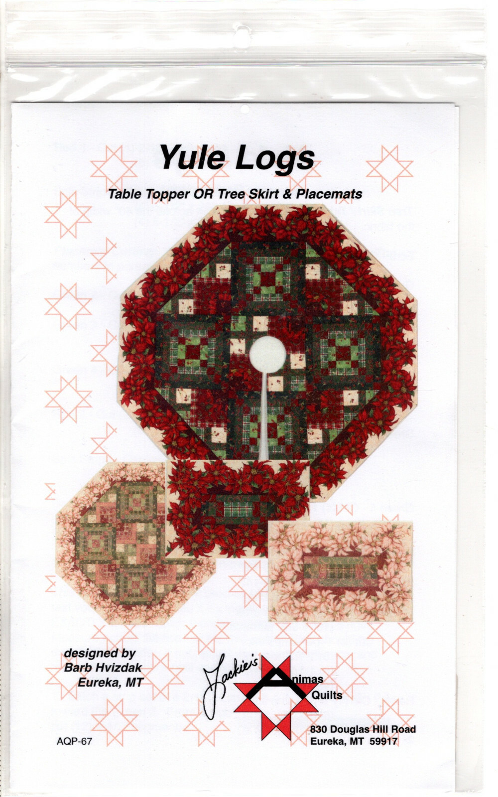 "Yule Logs" ©2008 Jackie's Animas Quilts Pattern/Instruction Pack AQP-67 NEW