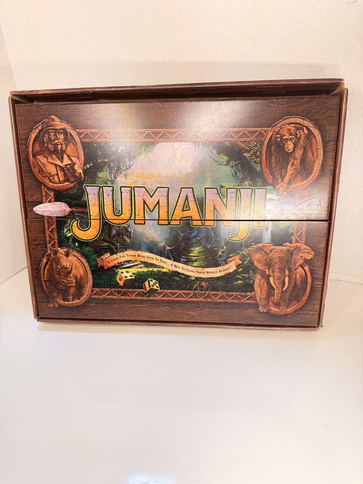 Jumanji Board Game Wooden Box Complete Spin Master Adventure Game