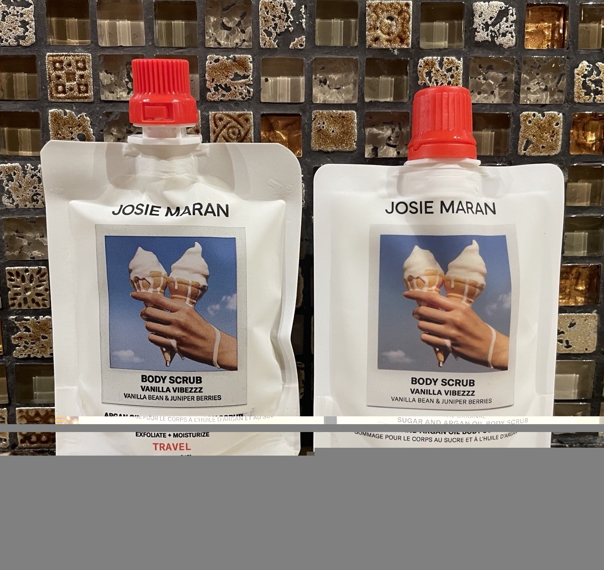 Bundle 2 Josie Maran Travel Vanilla Vibezzz Body Scrub Argan Oil -2 fl oz Sealed