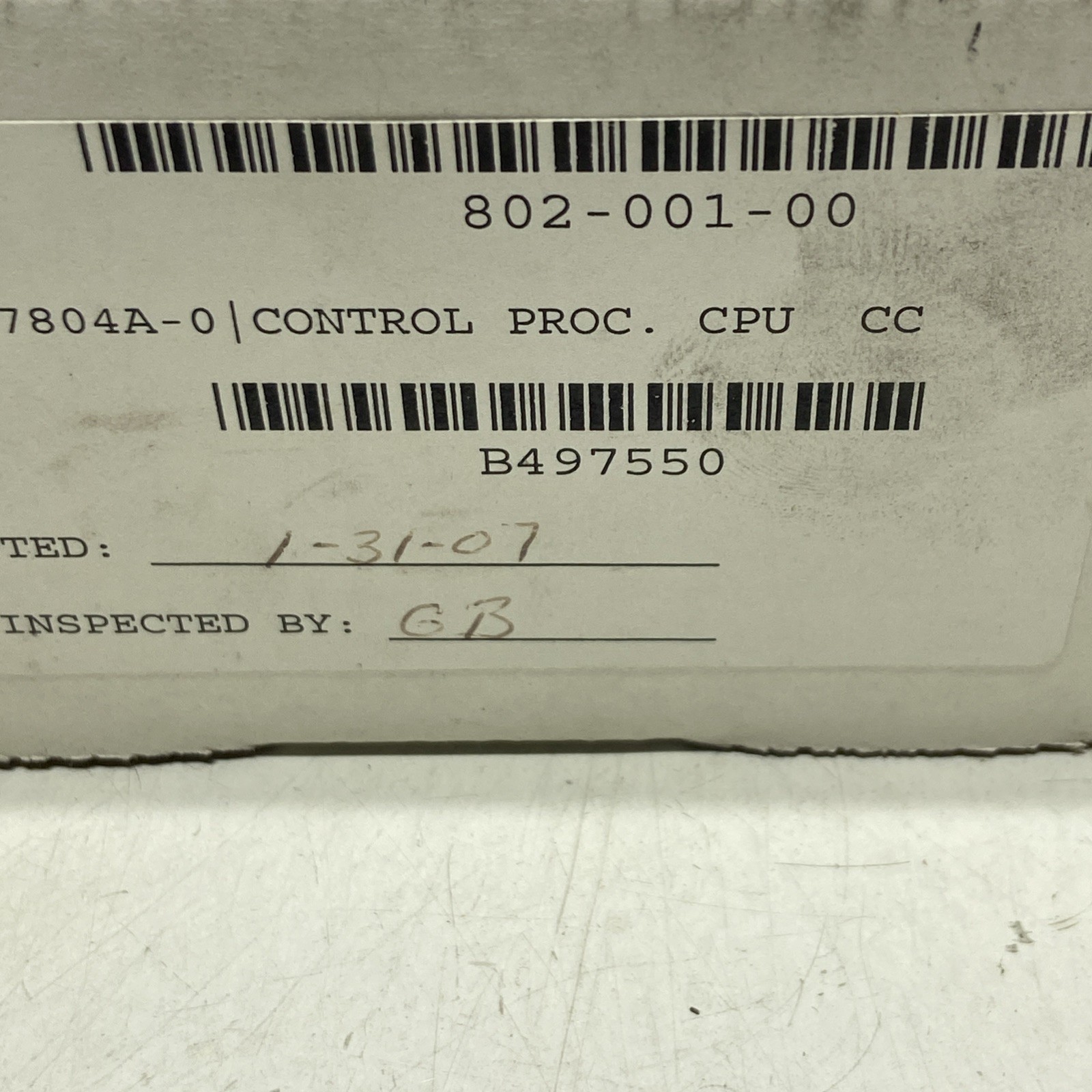 WEB 802-001-00 Control Processor Card