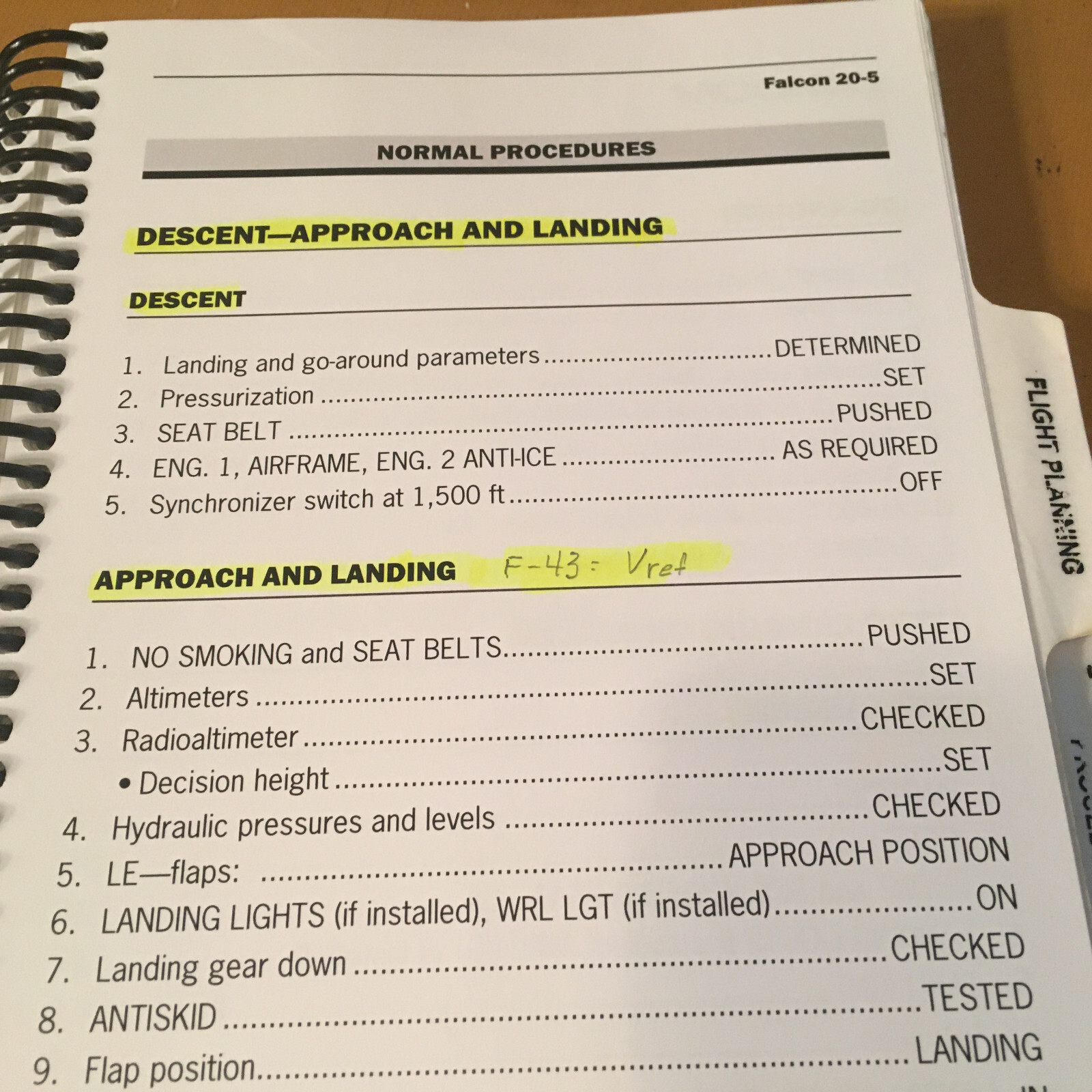 Falcon 20-5 Pilot Operating Handbook