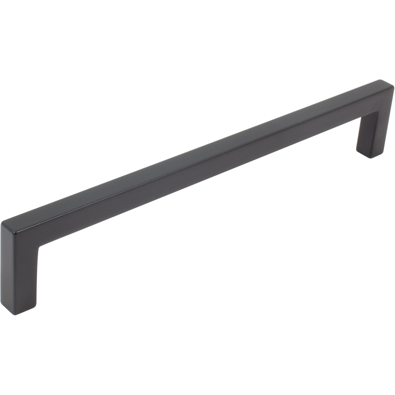 Contemporary Square Cabinet Pull, 192 Millimeters, Zinc Base Material, Matte Bla