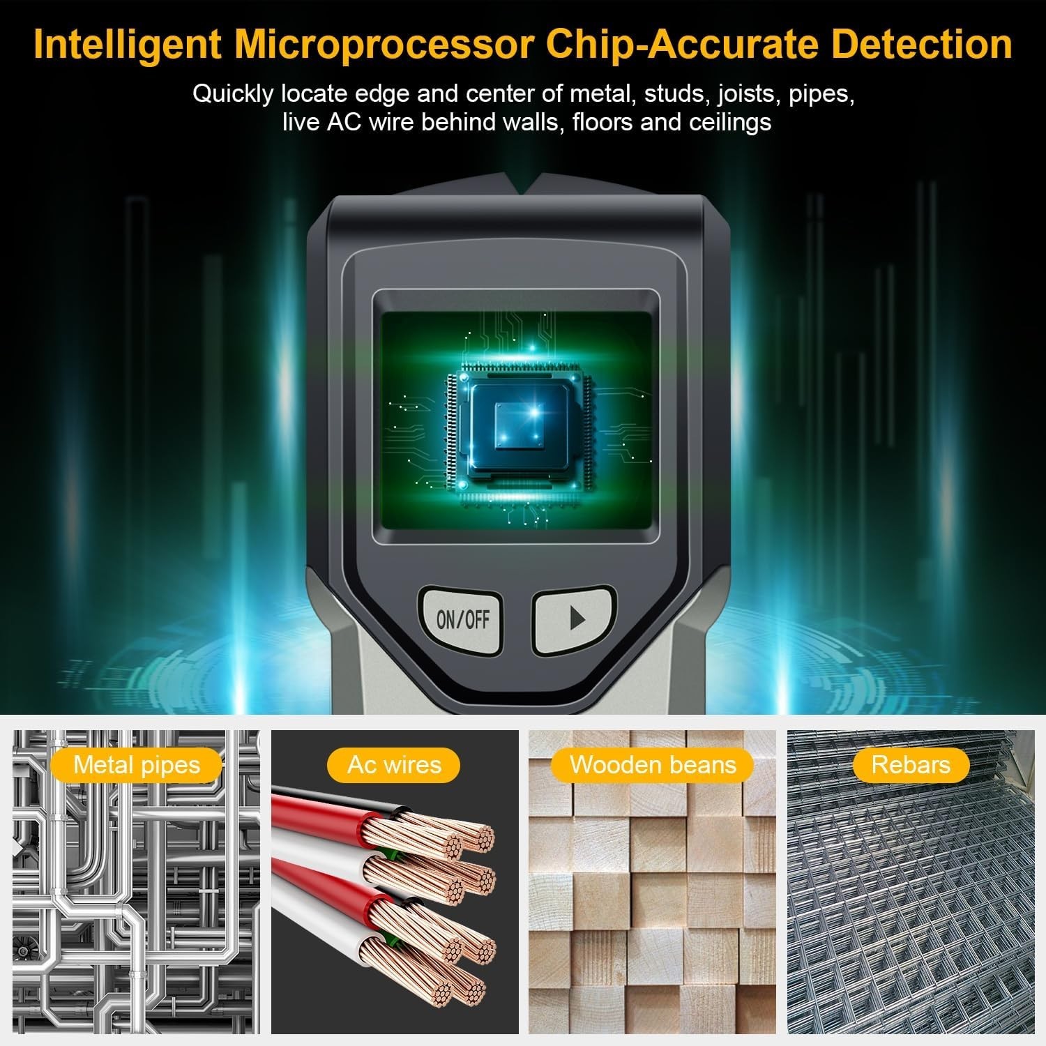 5-in-1 Stud Finder with HD LCD & Smart Chip
