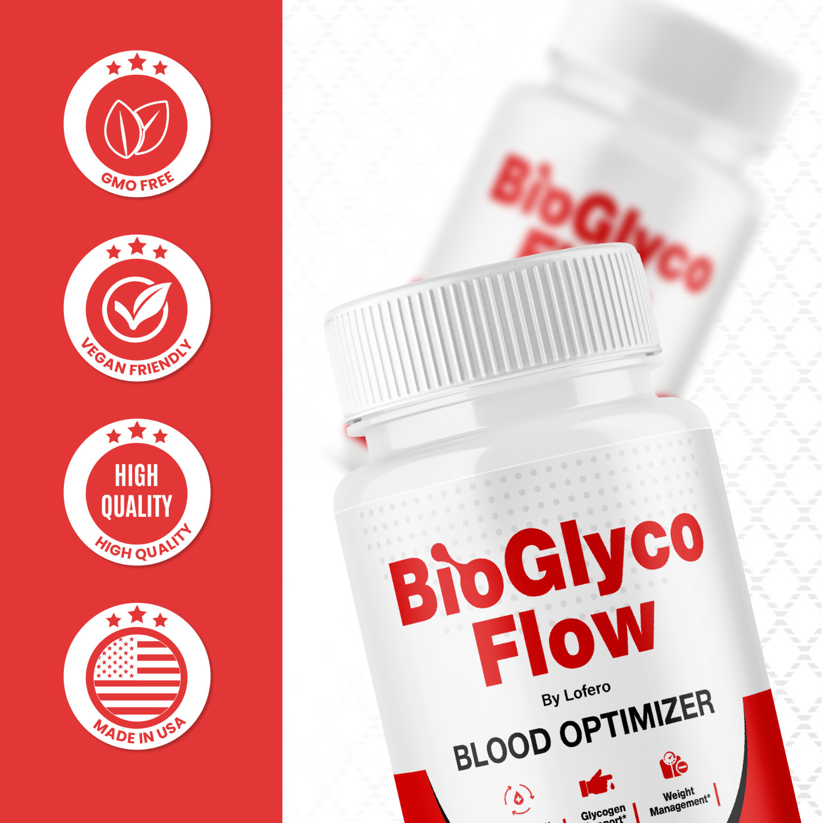 BioGlyco Flow Capsules Bio Glyco Blood Optimizer Supplement Reviews Pills (60ct)