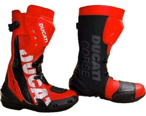 New Ducati Motorrad MotoGP Leather Riding Boots Motorbike Racing Biker Boots