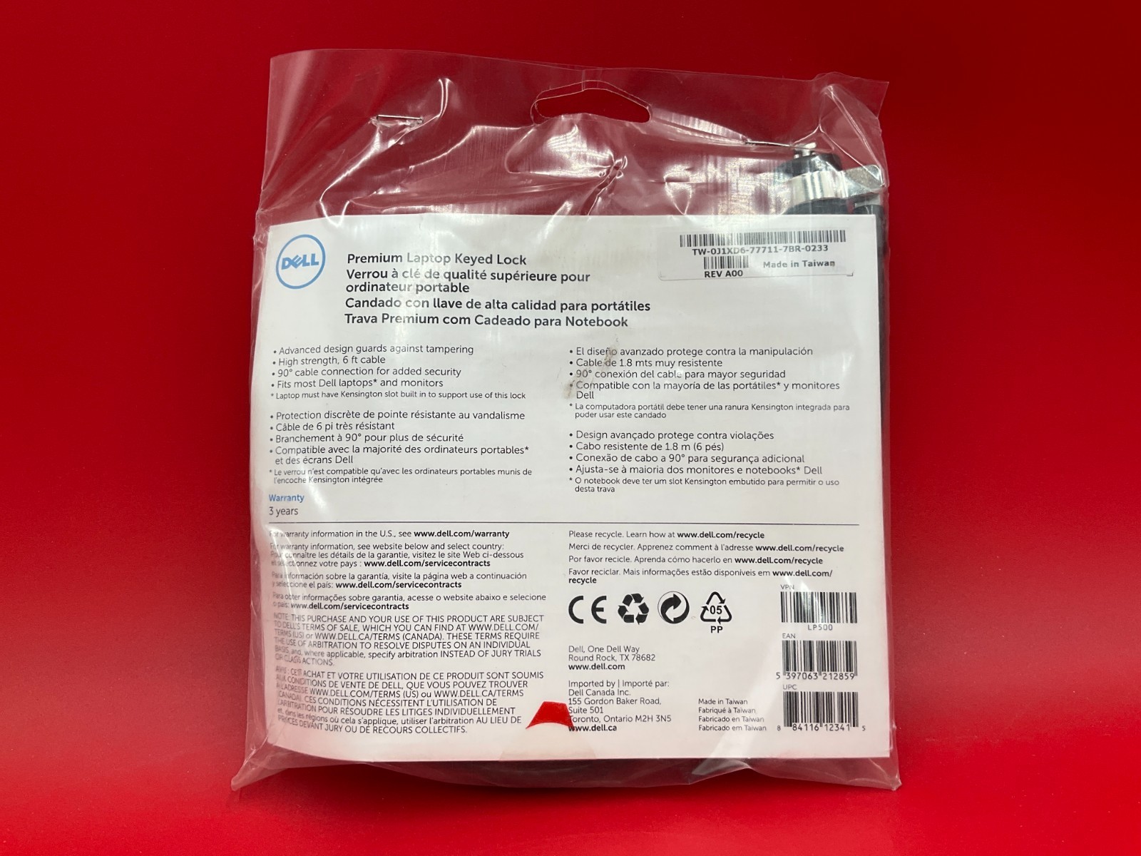 Dell Premium Laptop Keyed Lock J1XD6 ✅ ❤️️ ✅ ❤️ BRAND NEW! ✅ ❤️️ ✅ ❤️
