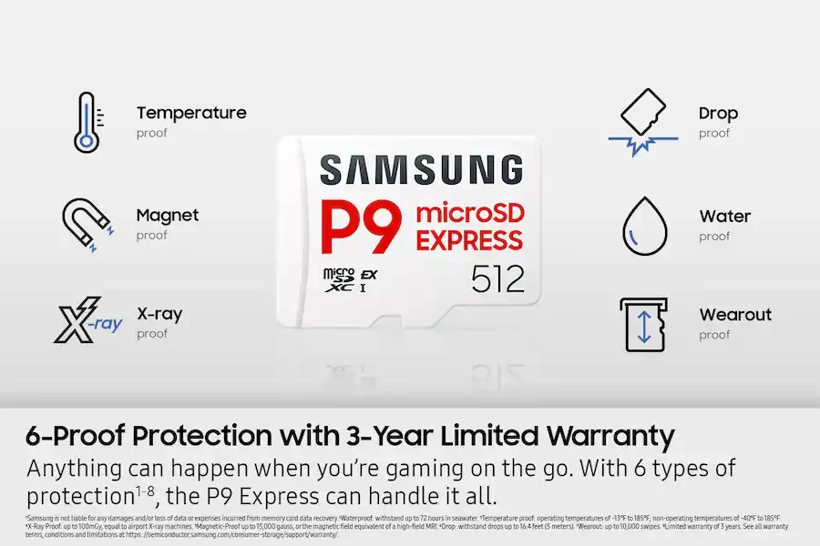 Samsung P9 Express Gaming microSD Card 256GB microSDXC for Switch 2 Switch OLED