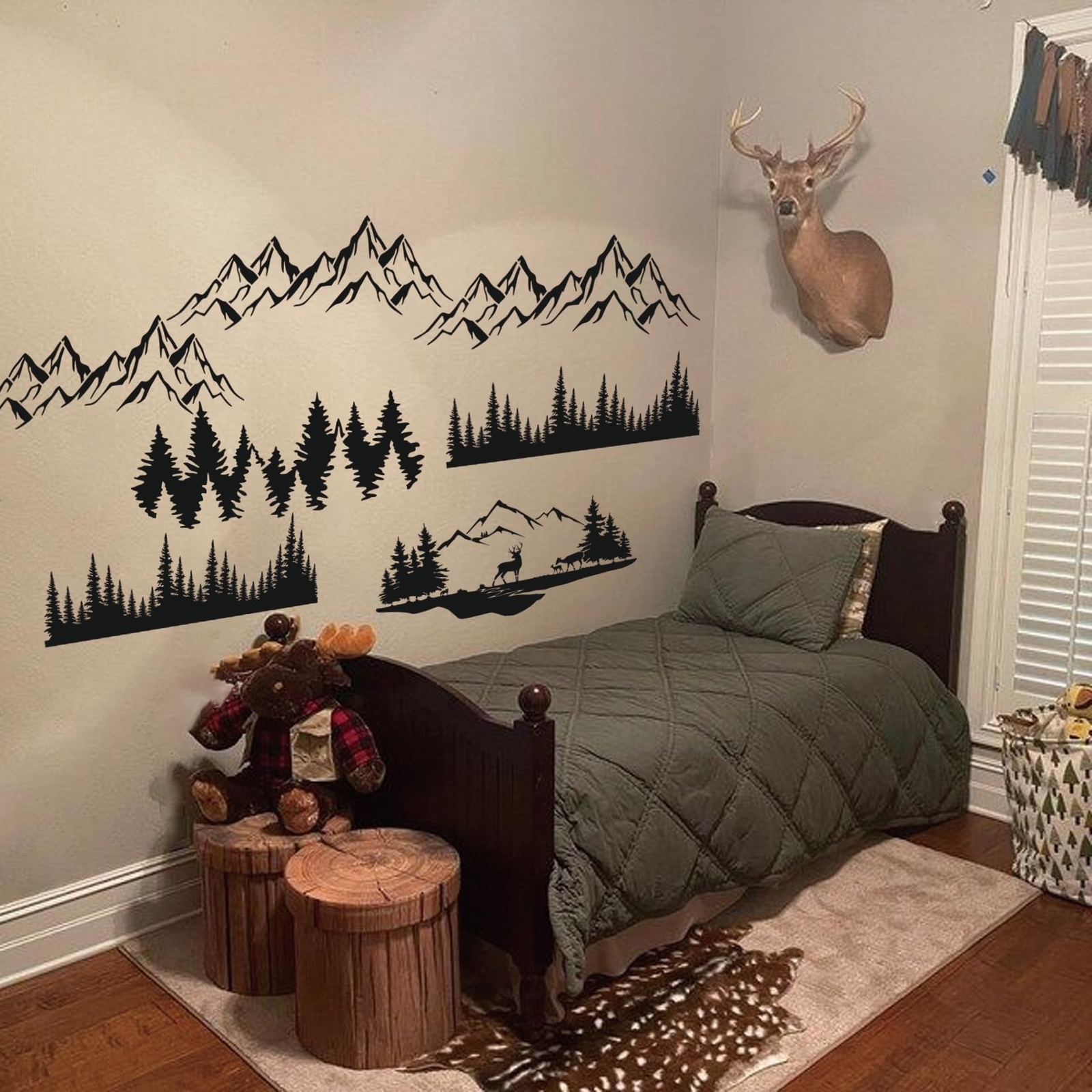 10 Pieces Pine Tree Stencils for Painting, Mountain Stencil Template Reusable...