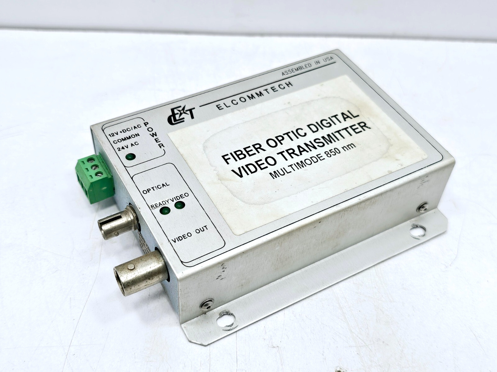 100HM-VT-M1ST ELCOMMTECH FIBER OPTIC DIGITAL VIDEO TRANSMITTER 3VBZ6
