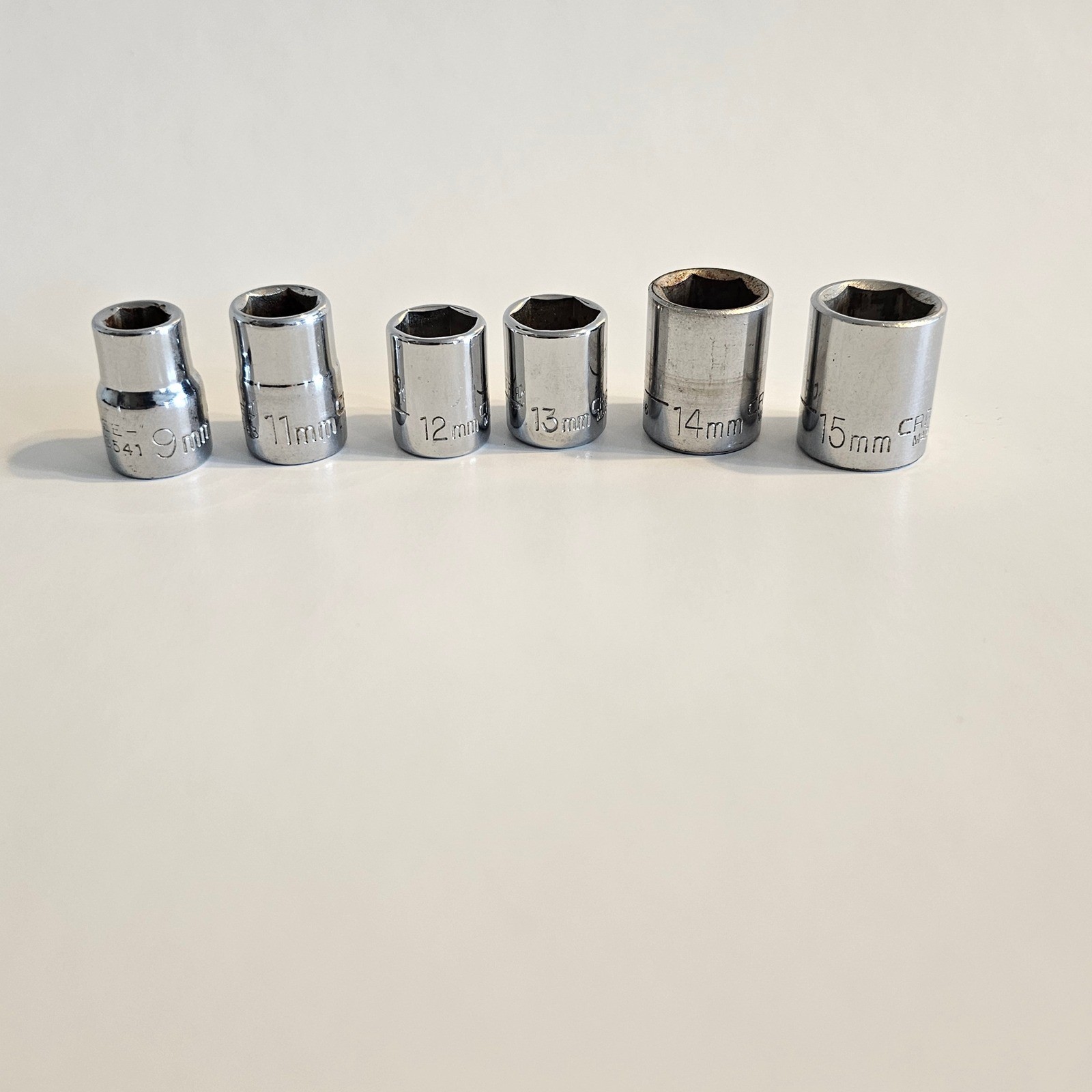 Craftsman Metric Socket Lot 3/8 Drive 6pt USA 9mm 11mm 12mm 13mm 14mm 15mm