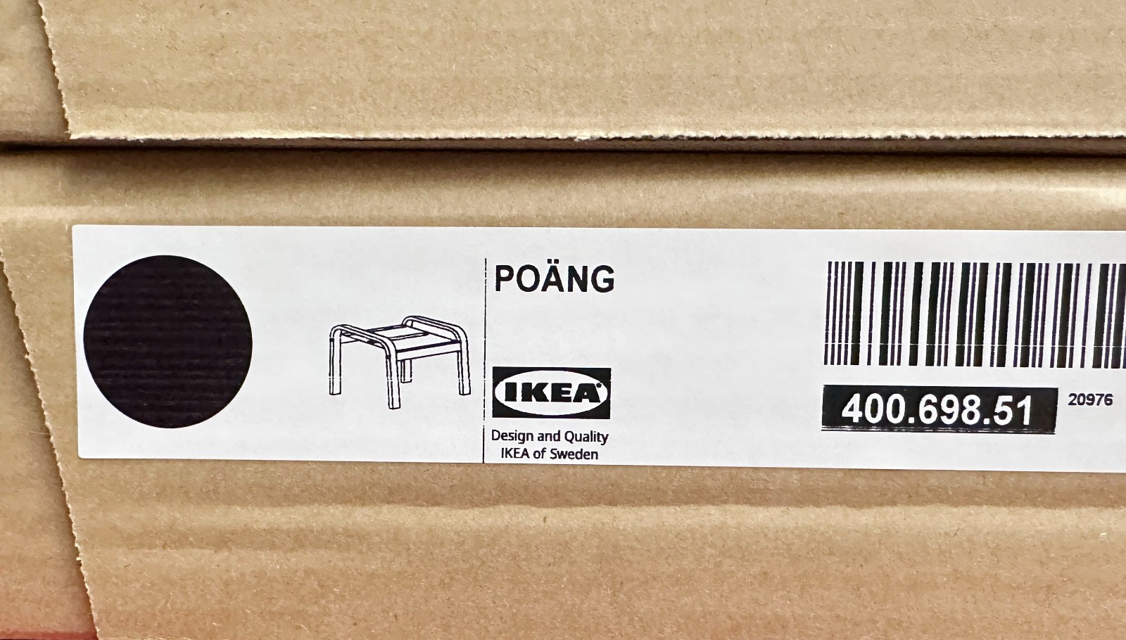 Ikea POÄNG POANG Ottoman Footstool Frame ONLY, Black-Brown 400.698.51 - NEW