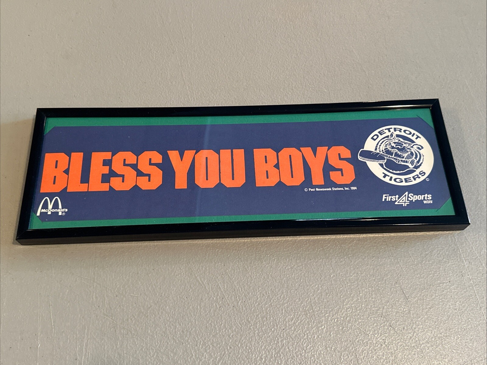 1984 Detroit Tigers BLESS YOU BOYS Bumper Sticker McDonald's WDIV Sports-Framed