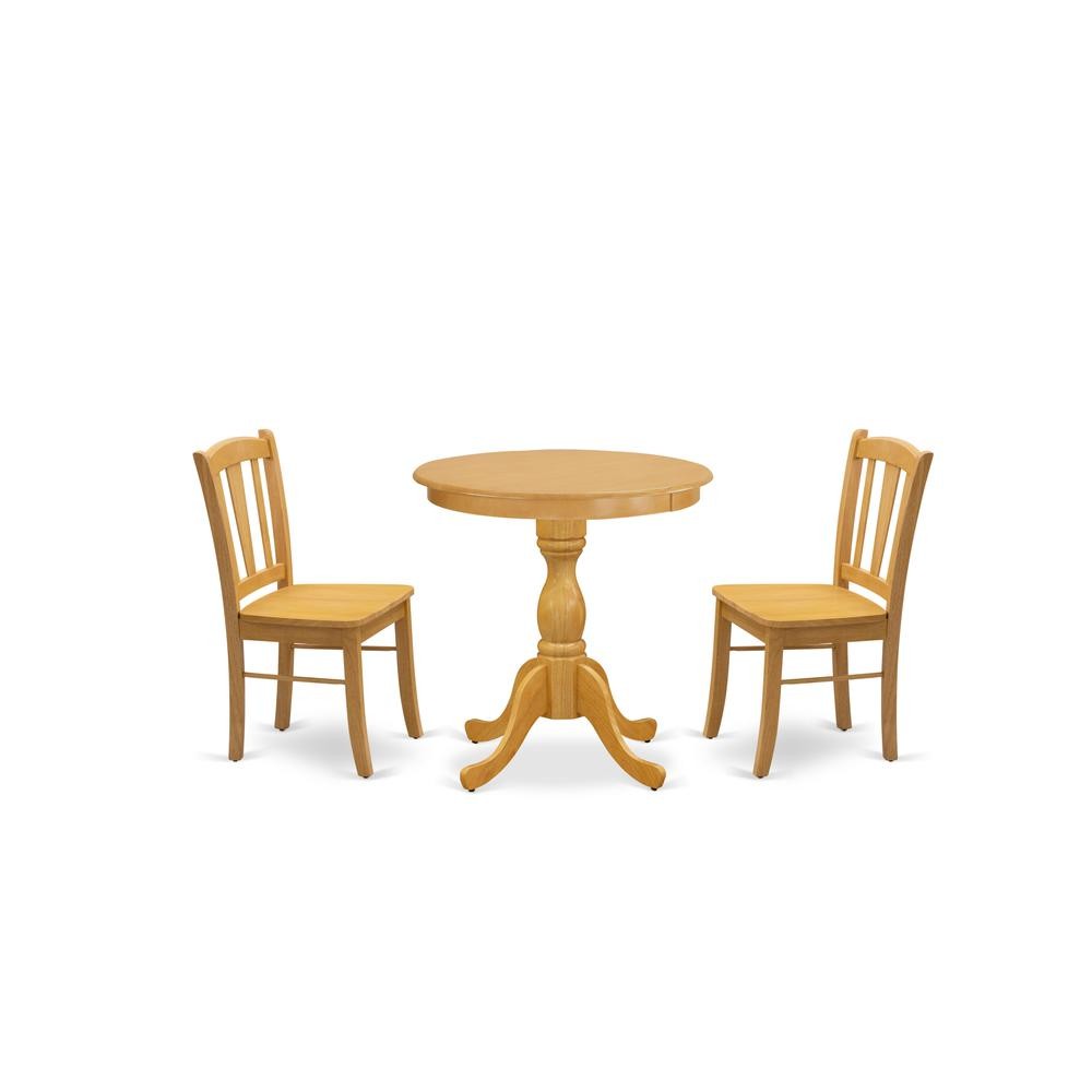 East West Furniture - ESDL3-OAK-W - 3-Pc Dining Room Table Set - 2 Kitchen...