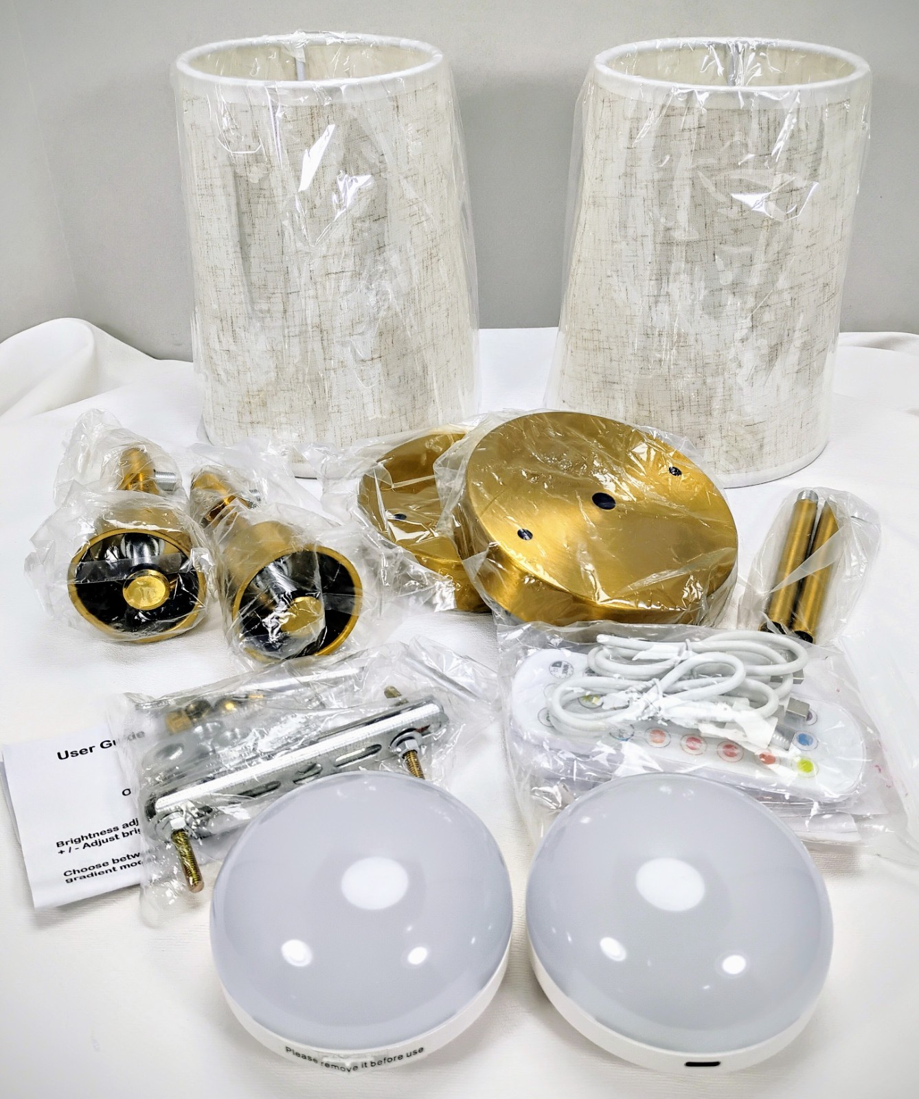 GOLD RECHARGEABLE WALL SCONCE (WIRELESS) w/ REMOTE