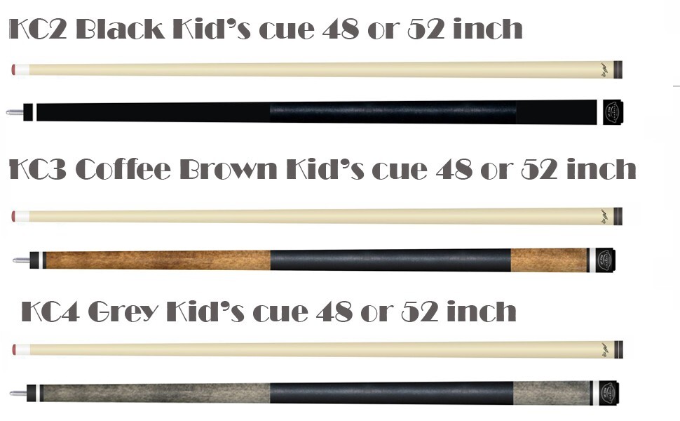 Lot of 3  Cues,Champion Kids Pool Cue Stick Juior cues, 42, 48 and 52 inches