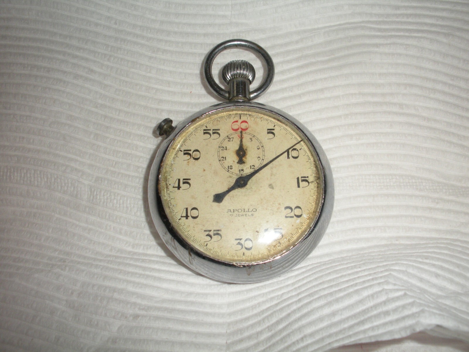 Vtg Apollo Stopwatch 1/5 Second. 7 Jewels Shock Resistant Works