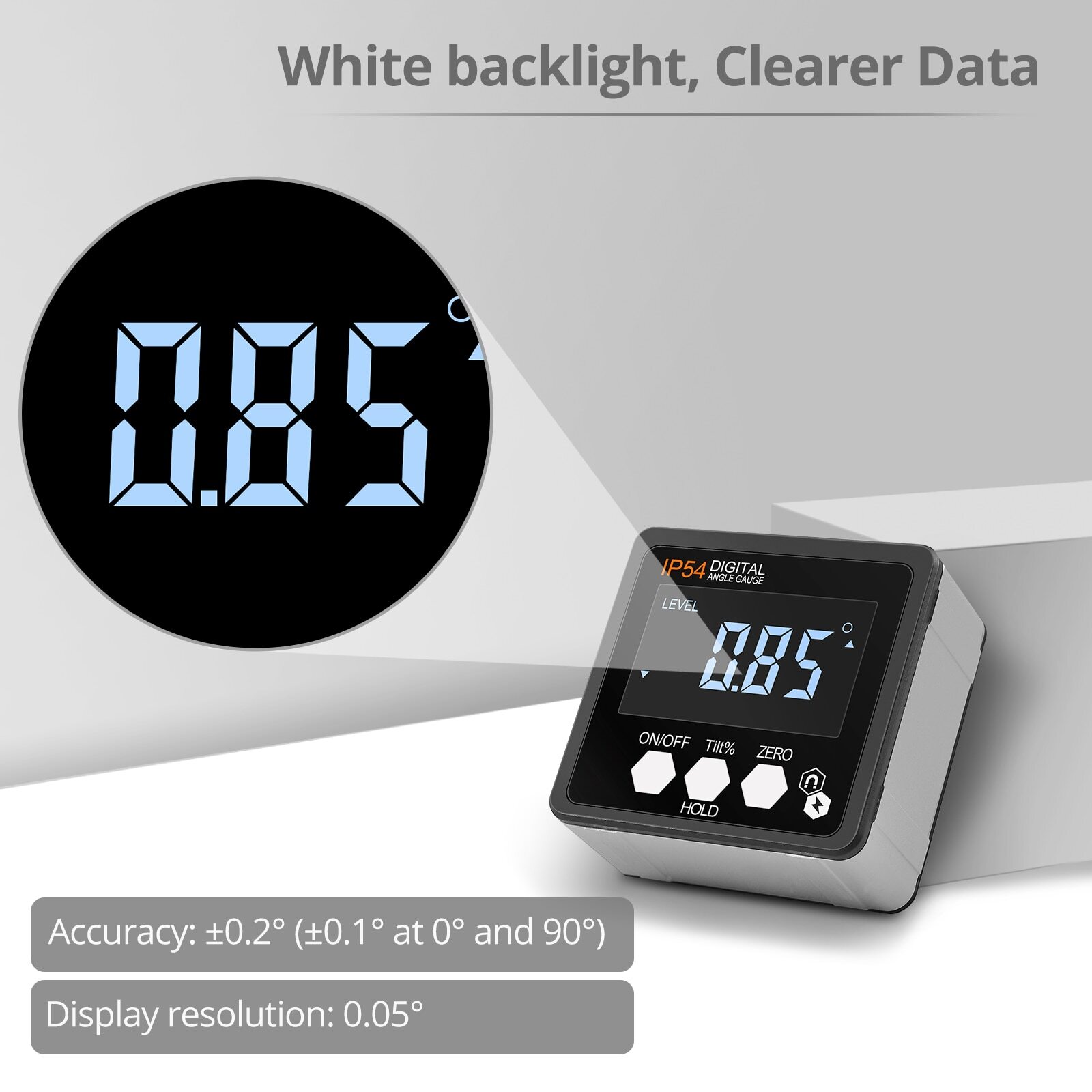 Digital Angle Gauge Level Box Protractor Angle Finder Inclinometer Magnetic Base