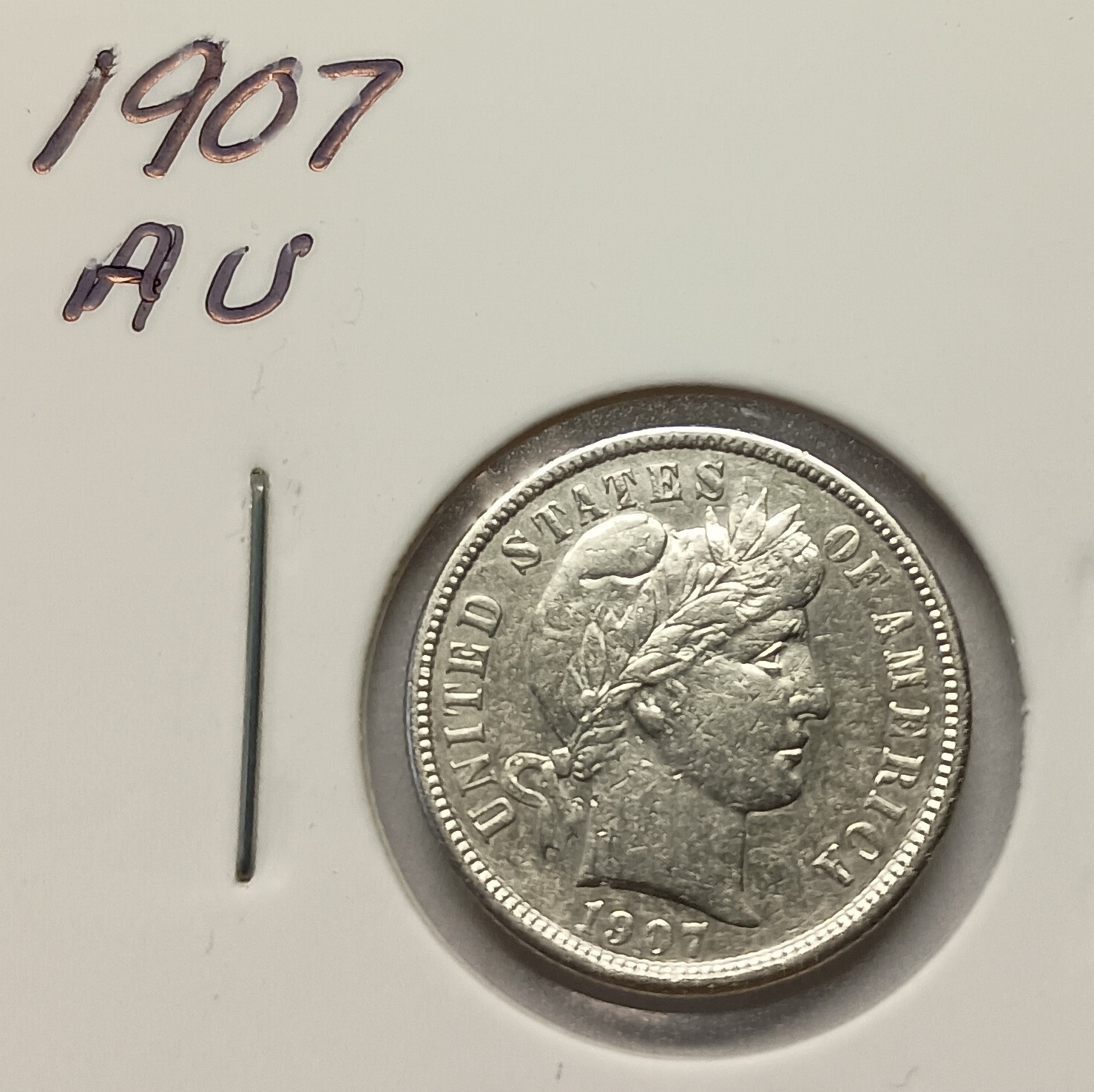 1907 AU Barber Dime