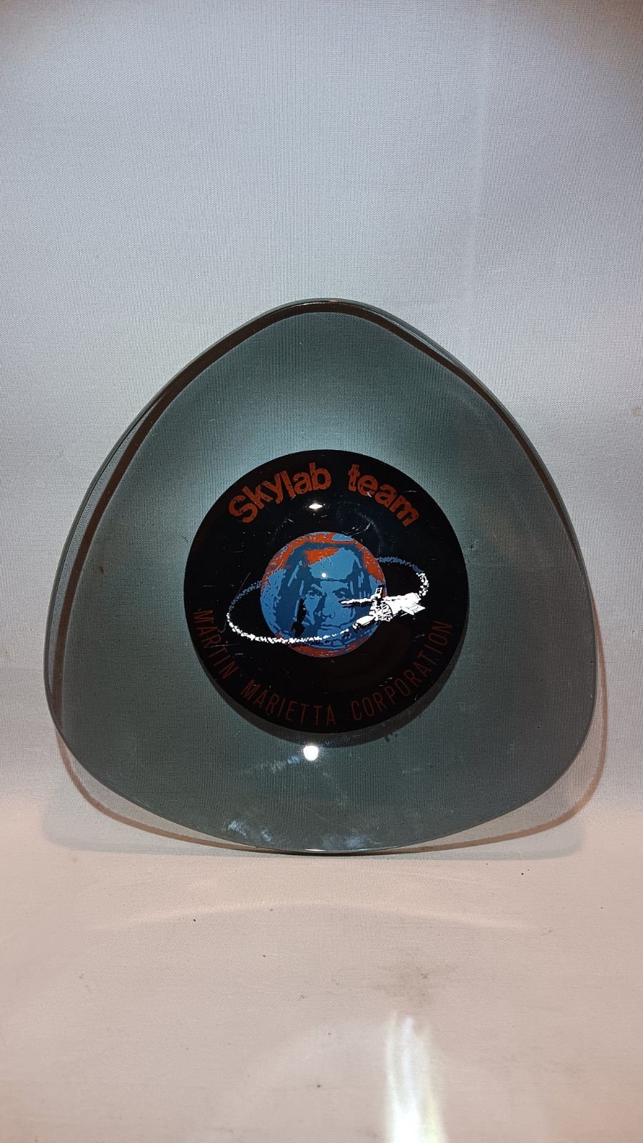 Vintage Martin Marietta Corporation Skylab Team Glass Ashtray Key Coin Tray