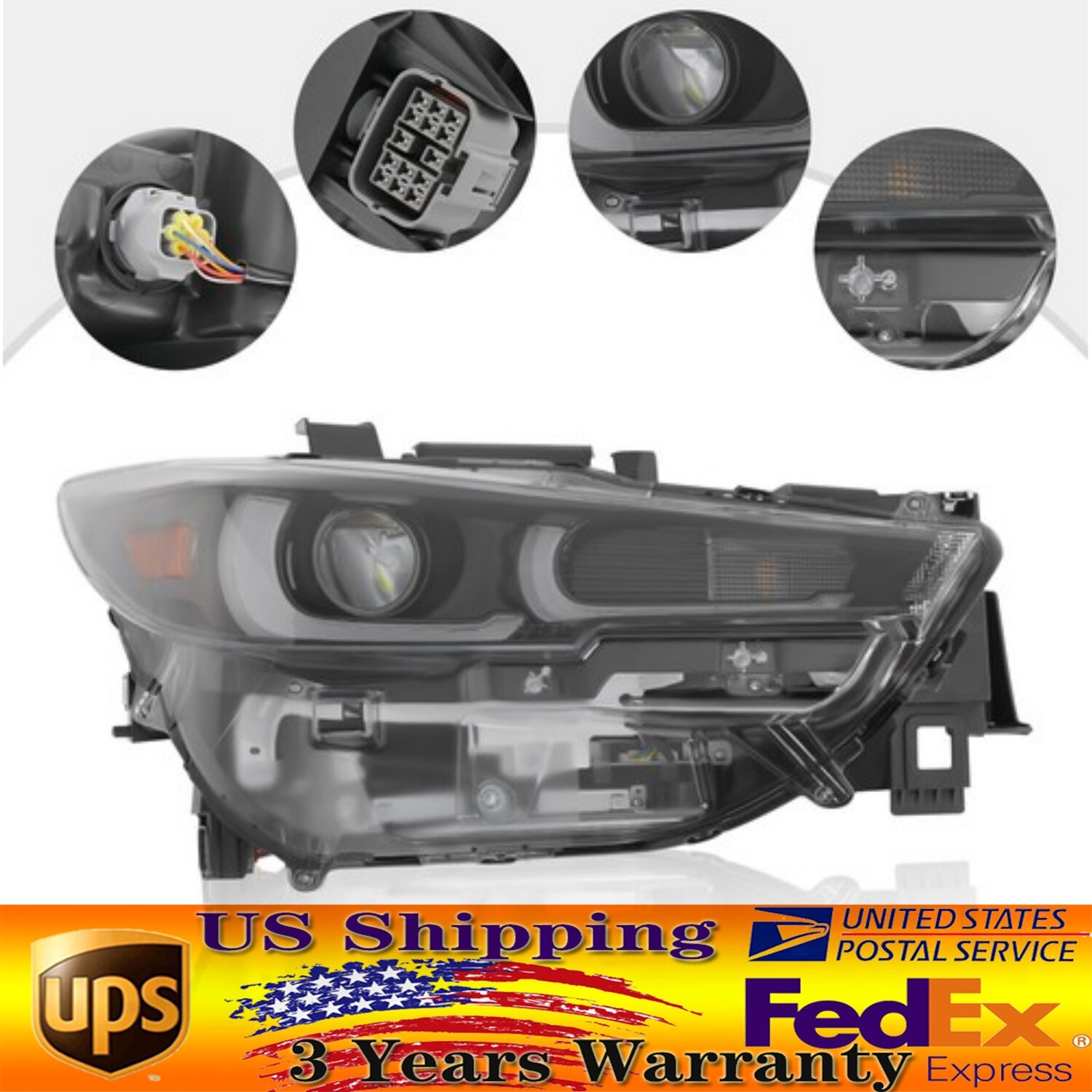 Right Full LED Headlight For 2022-2023 Mazda CX-5 Headlamp w/AFS Passenger Side