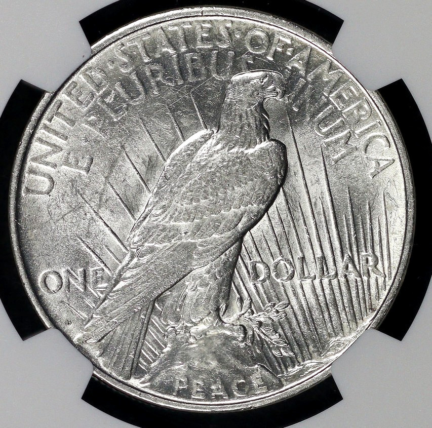 1927 D PEACE DOLLAR NGC MS 61 UNCTUOUS SILVER SATIN LUSTER, STRONG STRIKE, MARKS