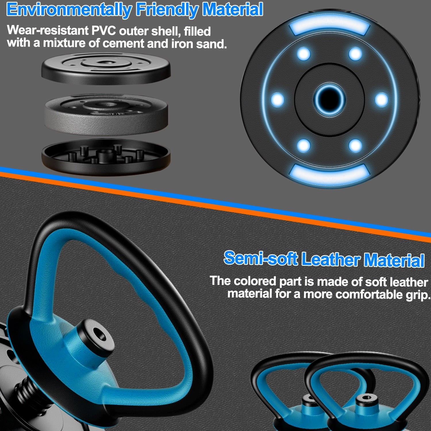 Adjustable Dumbbells, Portable Changeable Dumbbell, Kettlebells, Push up Stand