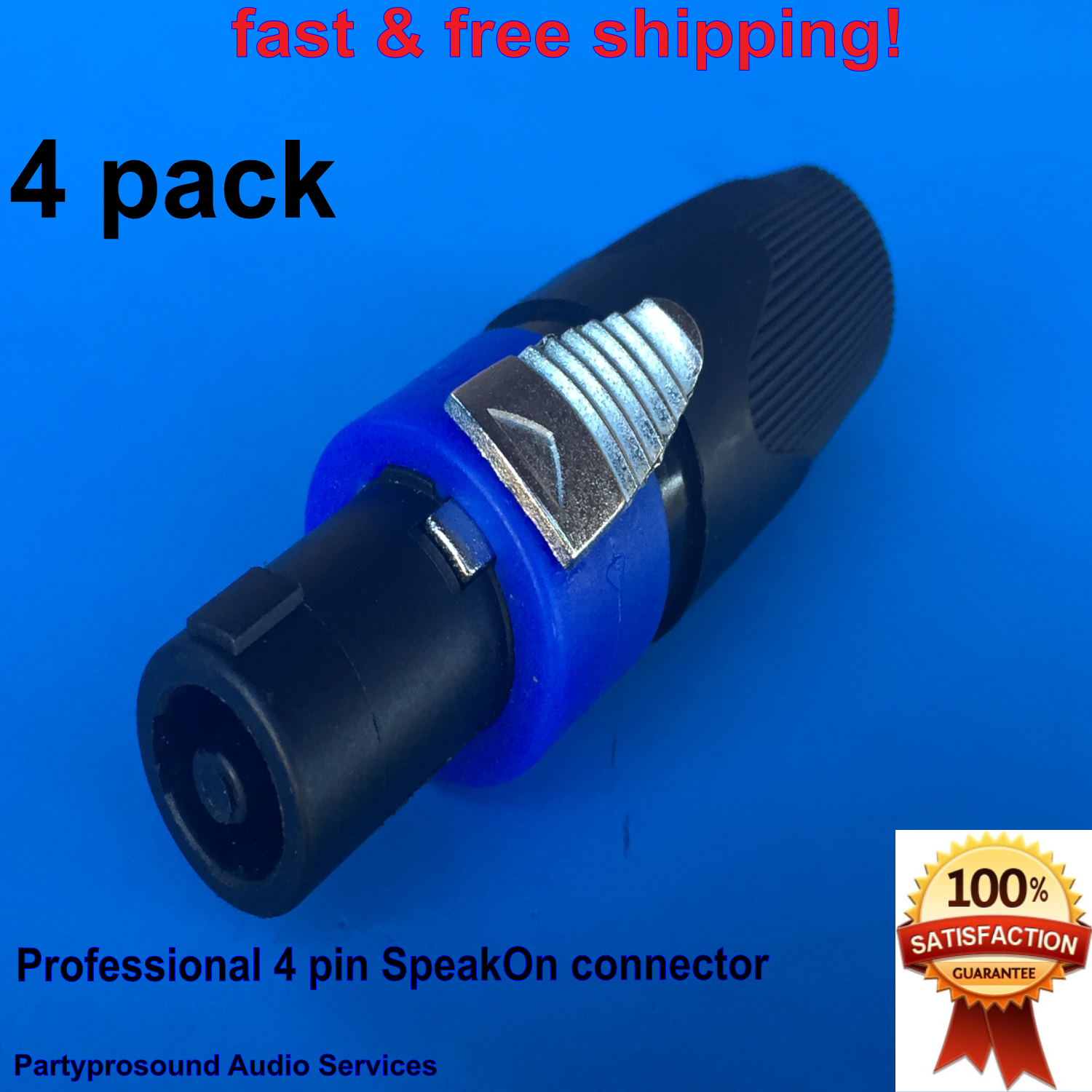 SpeakOn connector 4 pin pole for NL4FX (4 pack ) high wattage #20