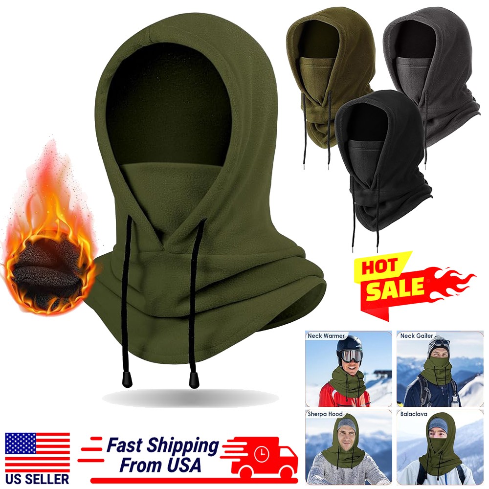 Winter Balaclava Ski Mask, Hood Hats Fleece Balaclava Face Mask Men Women Gear